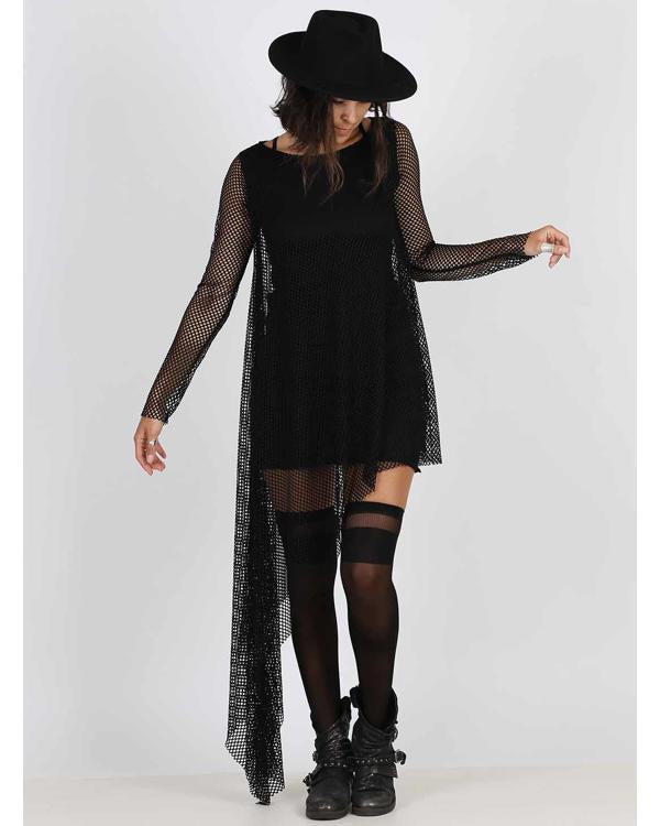 HIPPIE WINTER DRESS BLACK – Molekula Marinka